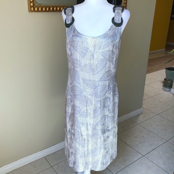 Tory Burch Metallic Leaf Print Bay Dress - Picture 2 of 10